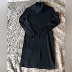 Ralph Lauren Black Long-Sleeve Turtleneck Knit Dress